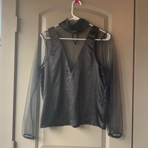 LF Tops - LF Silk and Mesh Blouse LF Tops - LF Silk and Mesh Blouse